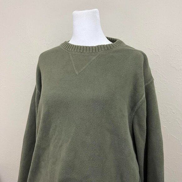 Green vintage 90s chunky cotton sweater - Picture 3 of 8